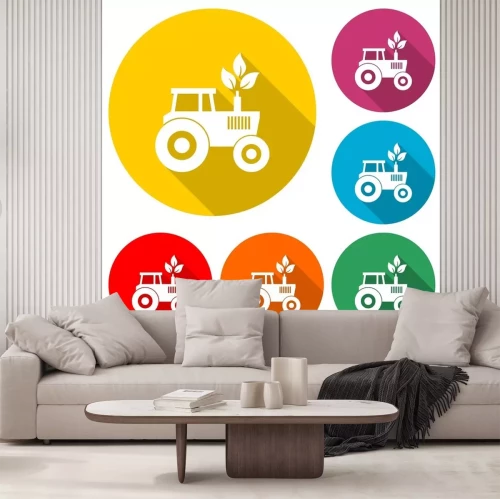 Sticker  Icône du logo tracteur ou logo, couleur sertie de grandissime
