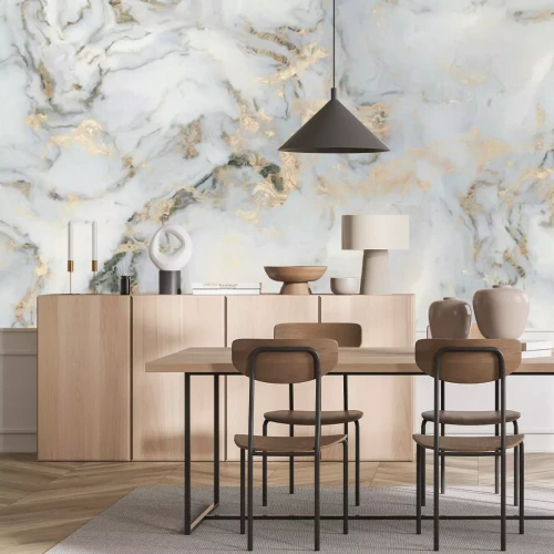 Papier peint  Des taches sur du marbre blanc