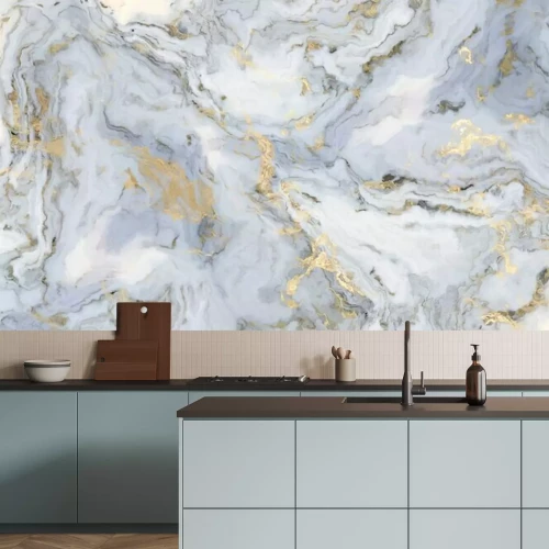 Papier peint  Marbre et écume