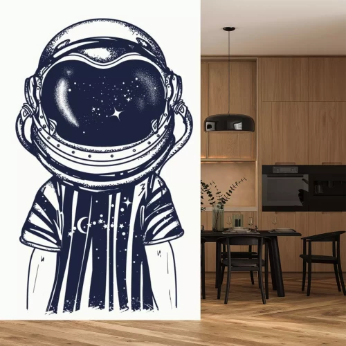 Sticker  Un garçon dans un graphique de casque d'astronaute