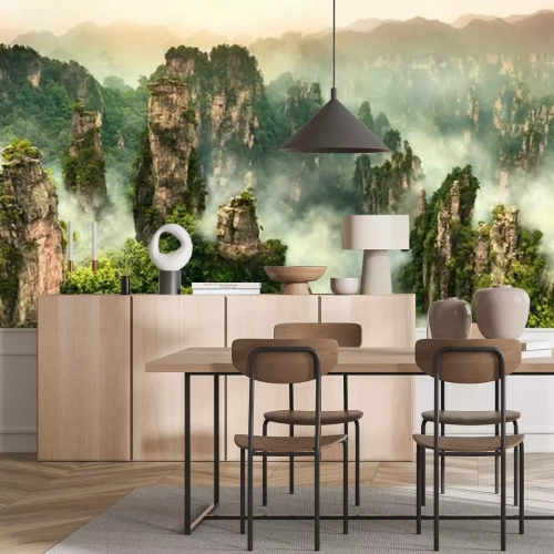 Sticker  Paysage asiatique brumeux