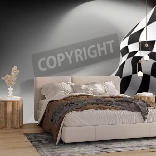 Sticker  checkered flag background vector race design