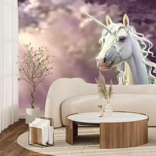 Papier peint  Unicorn in the forest, close-up