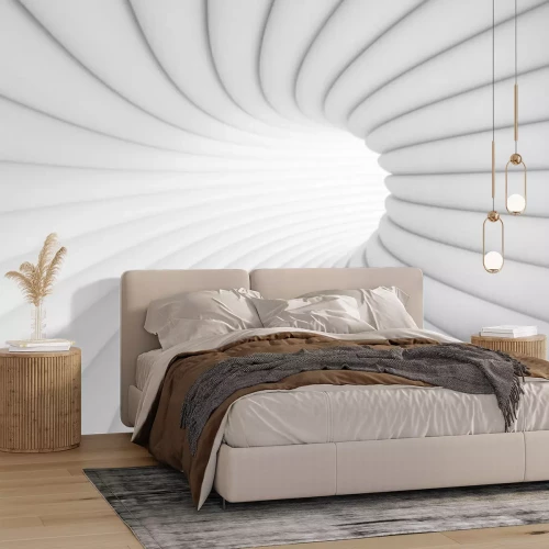 Papier peint  Couloir blanc abstrait en 3D