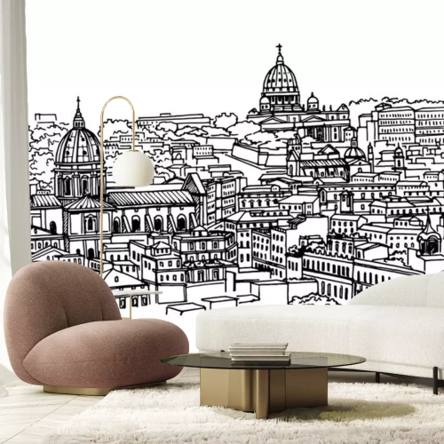 Sticker  view of historic center of Rome, Italy