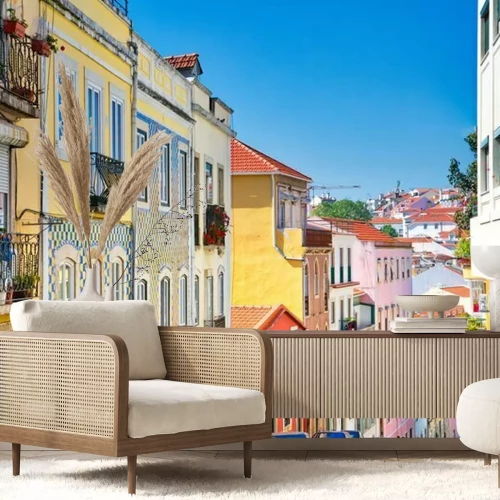 Papier peint  Bâtiments colorés de Lisbonne