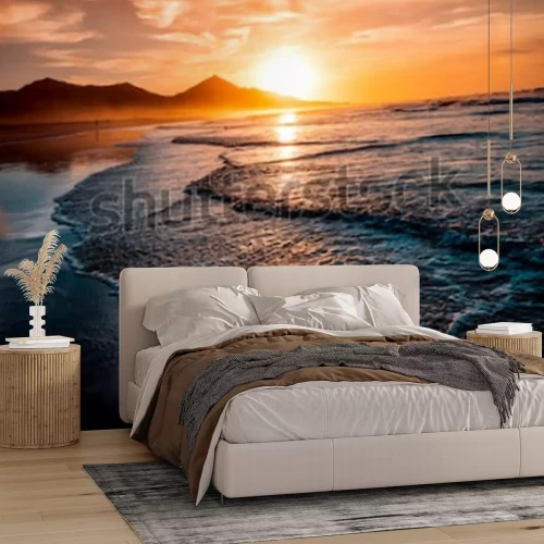 Papier peint  Coucher de soleil sur la plage