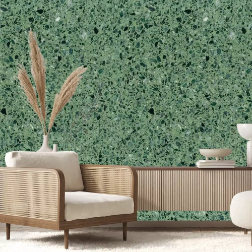 Papier peint  Texture terrazzo vert clair