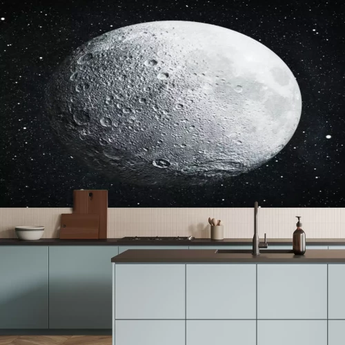 Papier peint  La lune sur fond d'étoiles la nuit