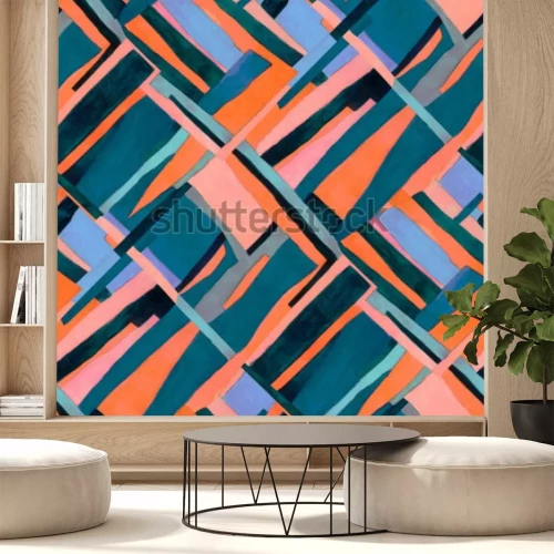 Papier peint  Mosaique de carreaux cassés en couleur