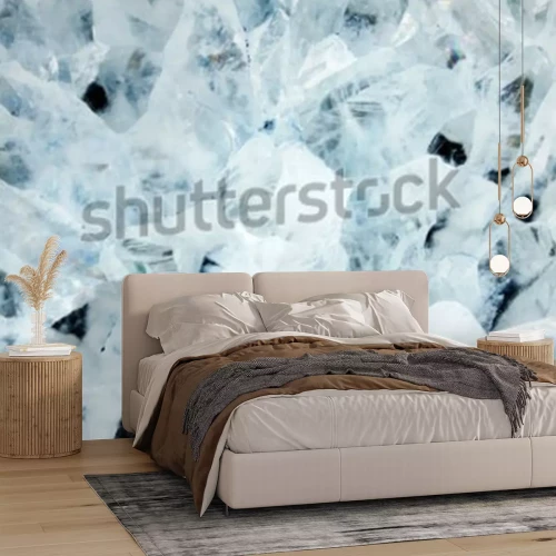 Sticker  Macro shoot de pierre minérale Agate bleue