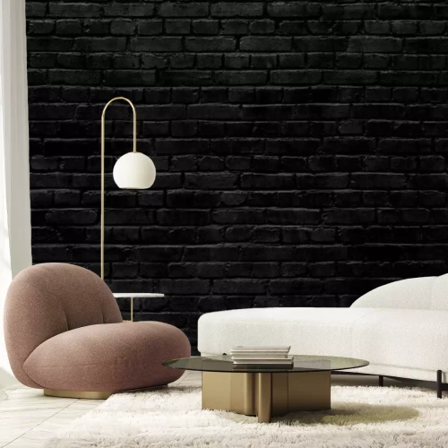 Papier peint  Briques noires sans joints