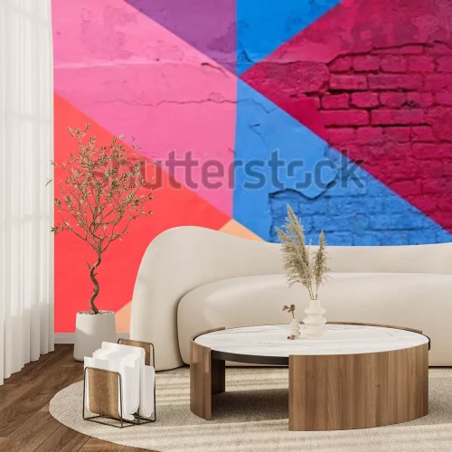 Papier peint  Mur ancien peint coloré