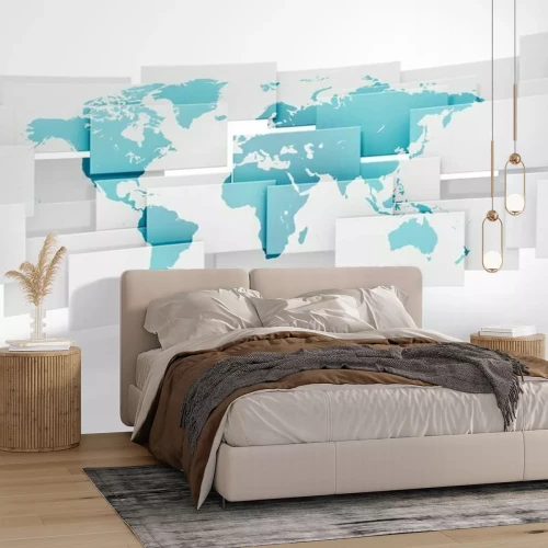 Papier peint  Carte du monde sur les places 3d
