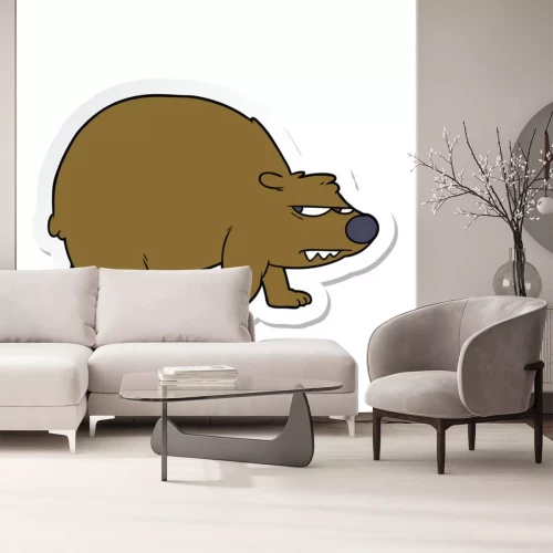 Sticker  sticker of a cartoon angry bear