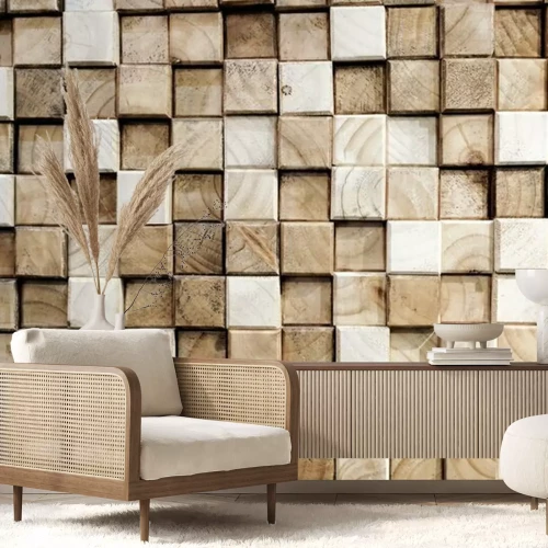 Papier peint  Square wood abstract background