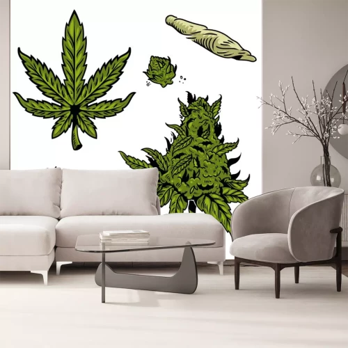 Sticker  cannabis marijuana set 