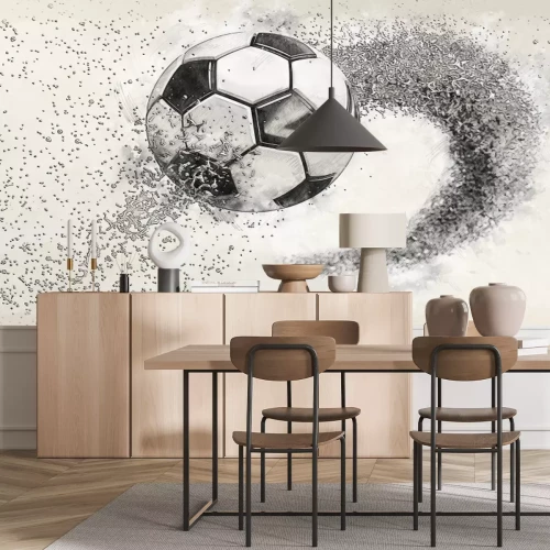 Papier peint  Balle de football en mouvement avec effet 3D
