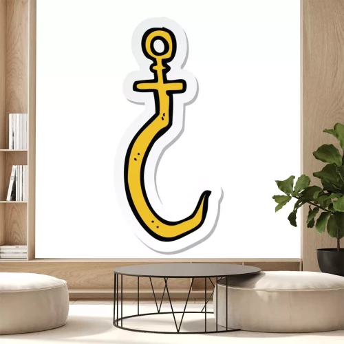 Sticker  sticker of a cartoon fish hook