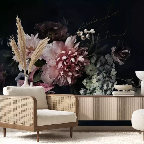 Papier peint  Floral background. Vintage flowers.