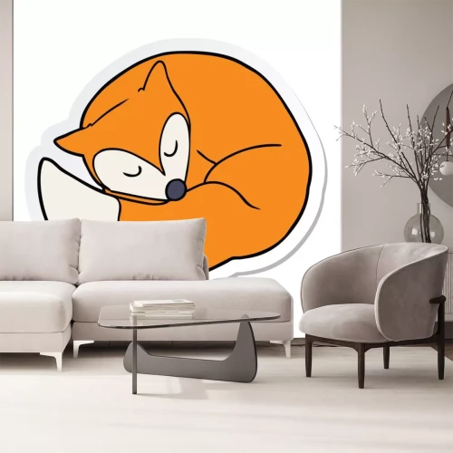Sticker  sticker of a cartoon sleeping fox