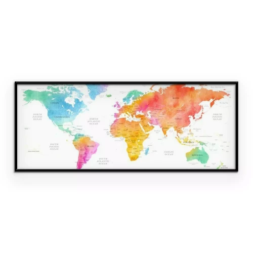 Poster  Une carte du monde dans un style aquarelle ombré