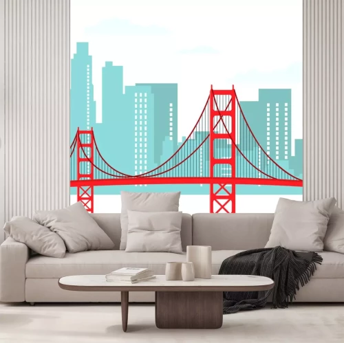 Sticker  San Francisco Modern Cityscape Vector Illustration