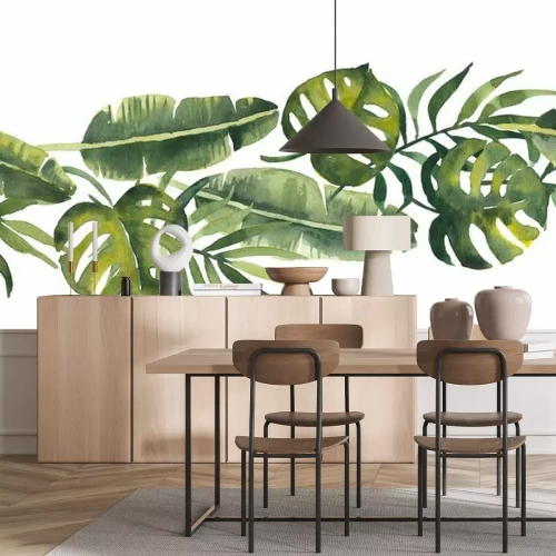 Sticker  Une tresse de feuilles de monstera