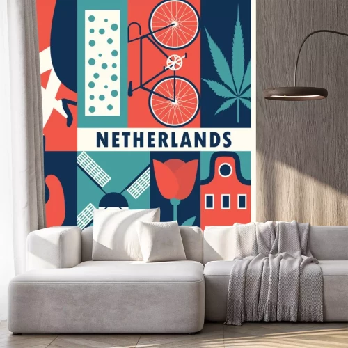 Sticker  Vector Netherlands background