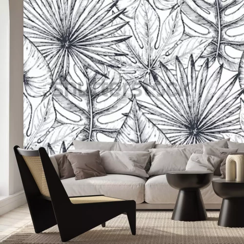 Papier peint  La nature en noir et blanc