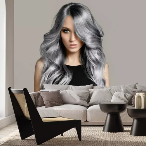 Papier peint  Femme aux cheveux blond cendré