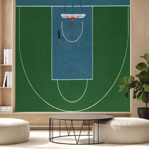 Papier peint  Terrain de basket-ball vert