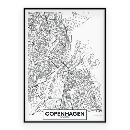 Poster  Carte schématique de Copenhague