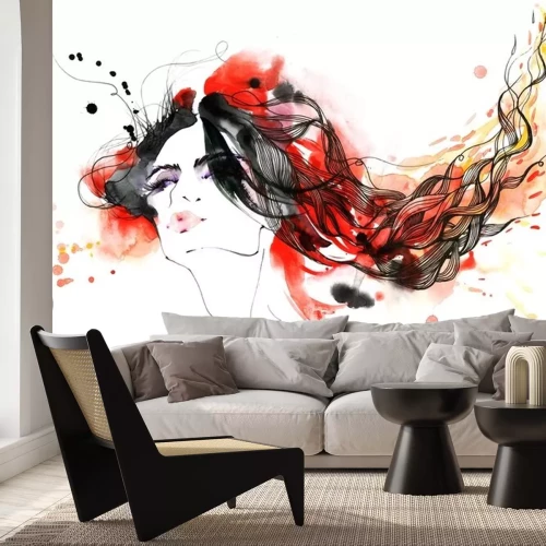 Sticker  flaming hair