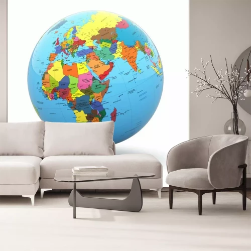 Papier peint  Globe avec pays étiquetés