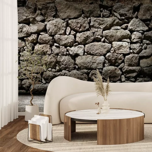 Papier peint  Mur pierre ruelle sombre