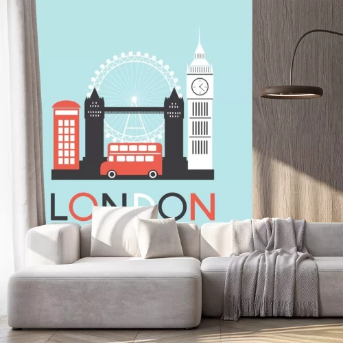 Sticker  Man in London. Vector