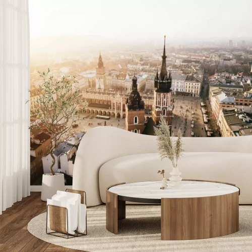 Papier peint  Vue plongeante sur la place du marché de Cracovie