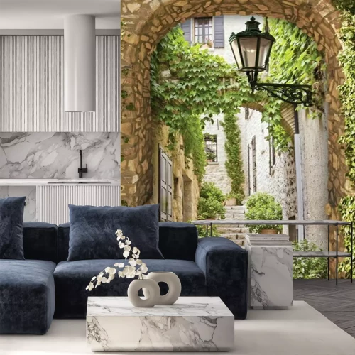 Sticker   Arch on the old street, fresco