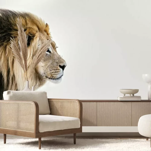 Papier peint  Lion d'Afrique dans le désert