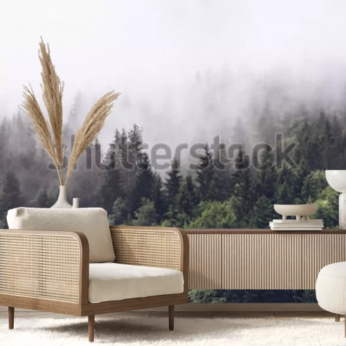 Papier peint  Forêt brumeuse