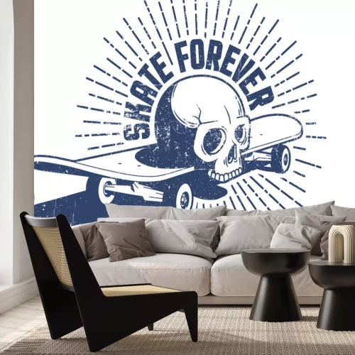 Sticker  Skateboard et emblème rétro