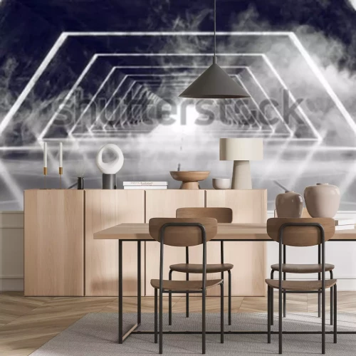 Papier peint  Tunnel futuriste enfumé