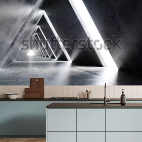 Papier peint  Tunnel triangulaire en béton