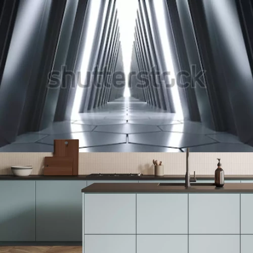 Papier peint  Futuristc tunnel noir