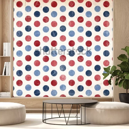 Sticker  Fond patriotique - pois rouges et bleus