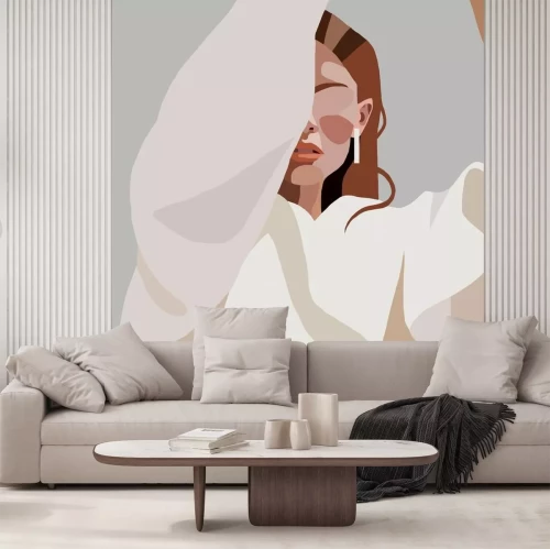 Sticker  Woman covers her face