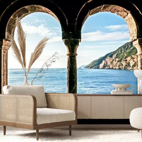 Papier peint  Colonnes en pierre paysage maritime