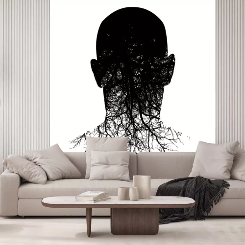 Sticker  Arbres inscrits dans le contour de la tête d'un homme