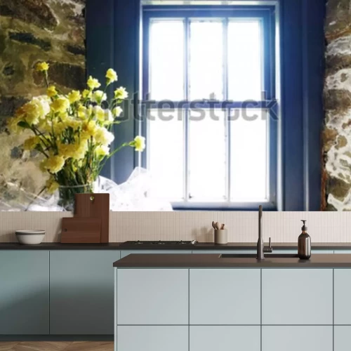 Papier peint  Vase de fleurs devant une fenêtre